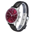 IWC Portugieser Chronograph Steel Red Dial Mens Watch Box Card