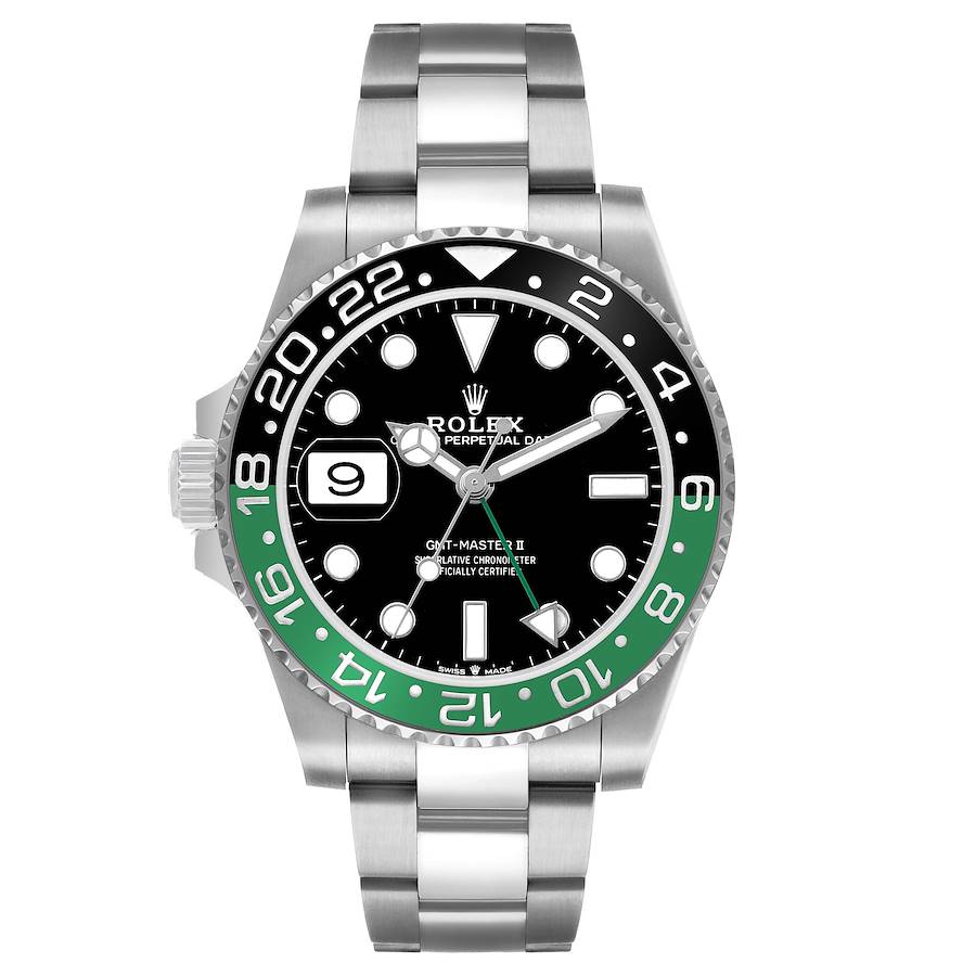 Ro_lex GMT _Master Steel Sprite Green Black Bezel Mens Watch