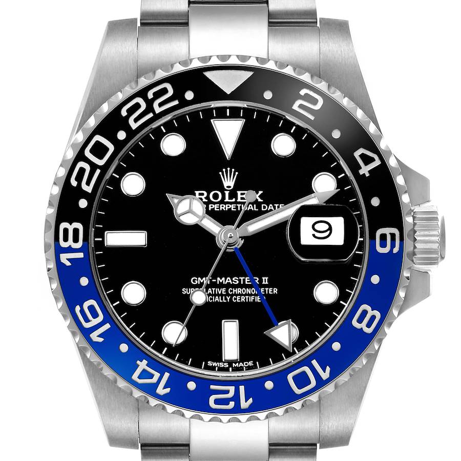 Ro_lex GMT Master II Black Blue Batman Bezel Steel Mens Watch