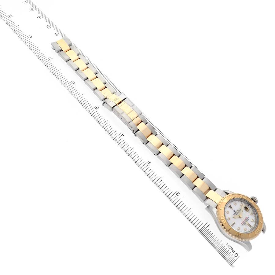 Ro_lexYachtmaster  Yellow Gold Steel MOP Sapphire Ladies Watch Card