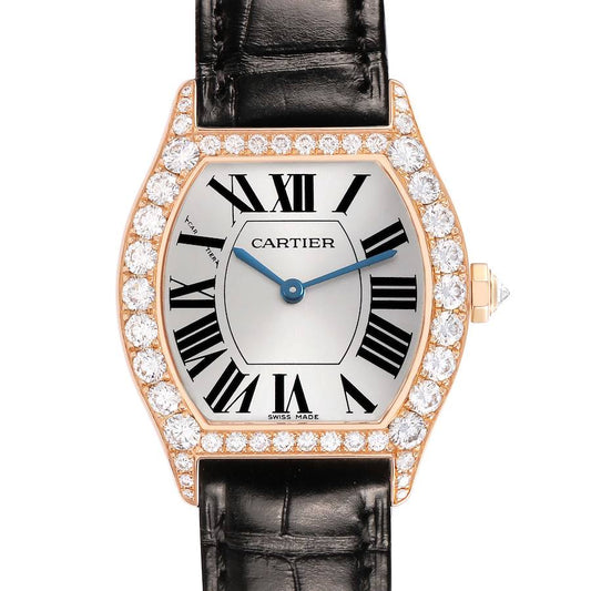 Cartier _Tortue Rose Gold Diamond Bezel Ladies Watch WA
