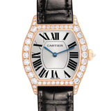 Cartier _Tortue Rose Gold Diamond Bezel Ladies Watch WA