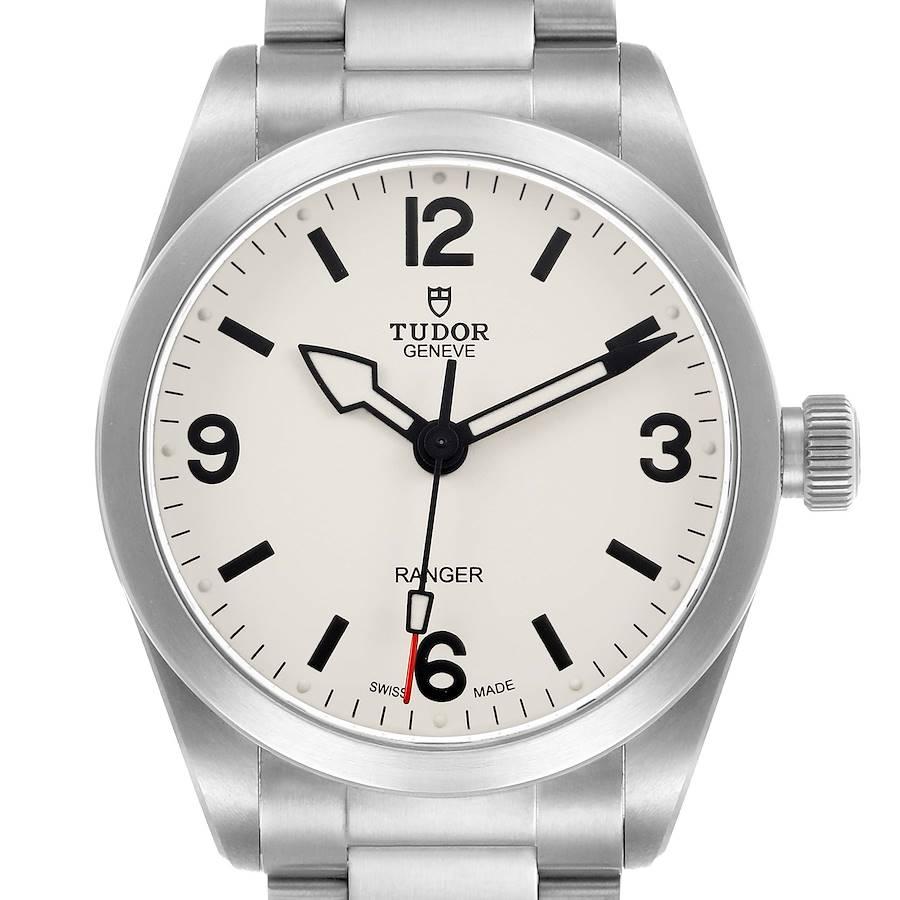 Tud_or Ran_ger  Beige Dial_ Steel Mens Watch  Box Card
