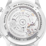 IWC Portugieser Chronograph Steel Red Dial Mens Watch Box Card