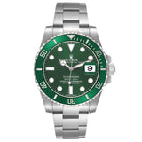 Rol_ex Subma_riner Steel Hulk Green Dial Bezel Mens Watch  Card