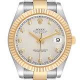 Rol_ex Date_just  Steel Yellow Gold Silver Diamond Mens Watch