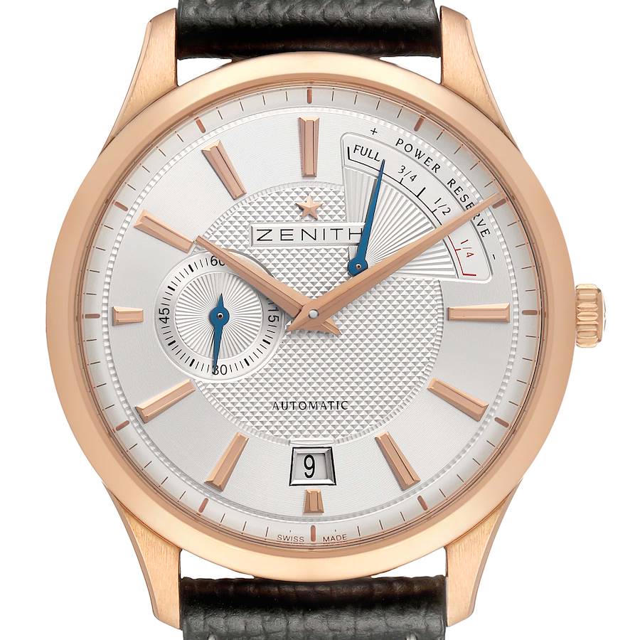 Zen_ith Cap_tain Power Reserve Rose Gold Mens Watch Box Card