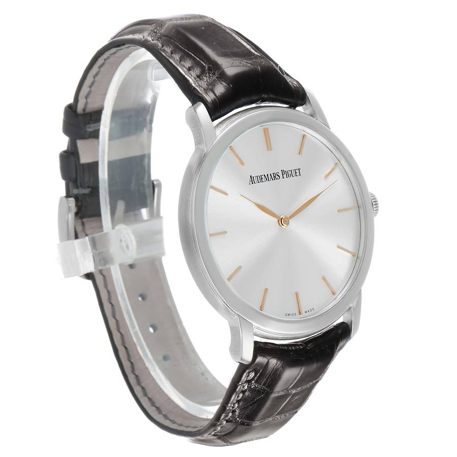 Aude_mars Piguet Jules Extra Thin Silver Dial White Gold Watch