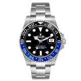 Ro_lex GMT Master II Black Blue Batman Bezel Steel Mens Watch