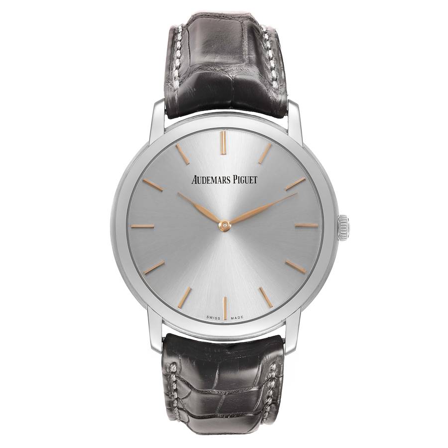 Aude_mars Piguet Jules Extra Thin Silver Dial White Gold Watch