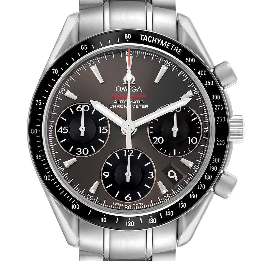 Ome_ga Speed_master Date Steel Grey Dial Mens Watch  Cards