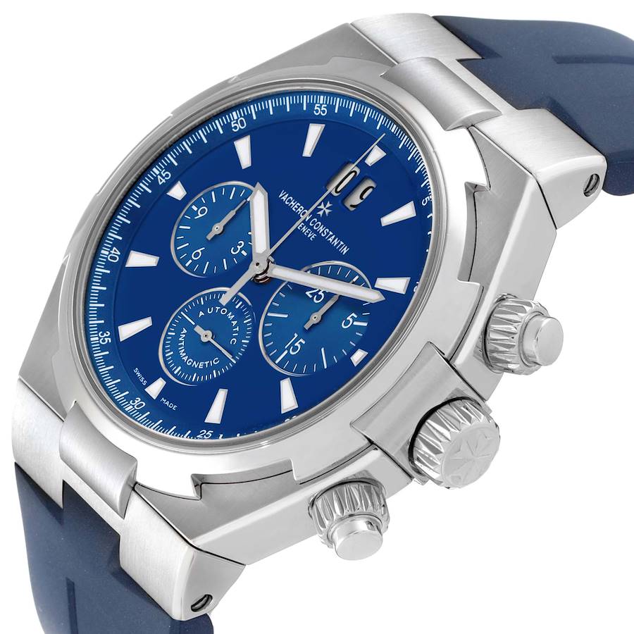 Vach_eron Const_antin Overseas Chronograph Blue Dial Watch