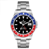 Ro_lex GMT Master Steel Pepsi Blue Red Bezel Error Dial Mens Watch